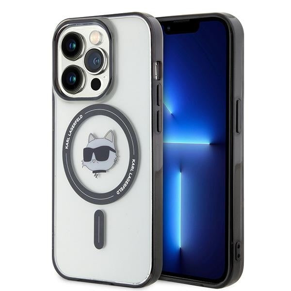 Ovitek MagSafe za Apple iPhone 15 Pro Max, Karl Lagerfeld, IML Choupette's Head, Prozoren