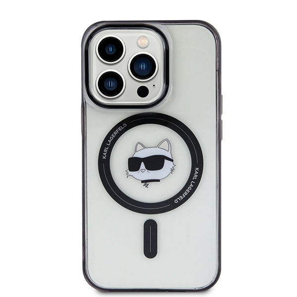 Ovitek MagSafe za Apple iPhone 15 Pro Max, Karl Lagerfeld, IML Choupette's Head, Prozoren