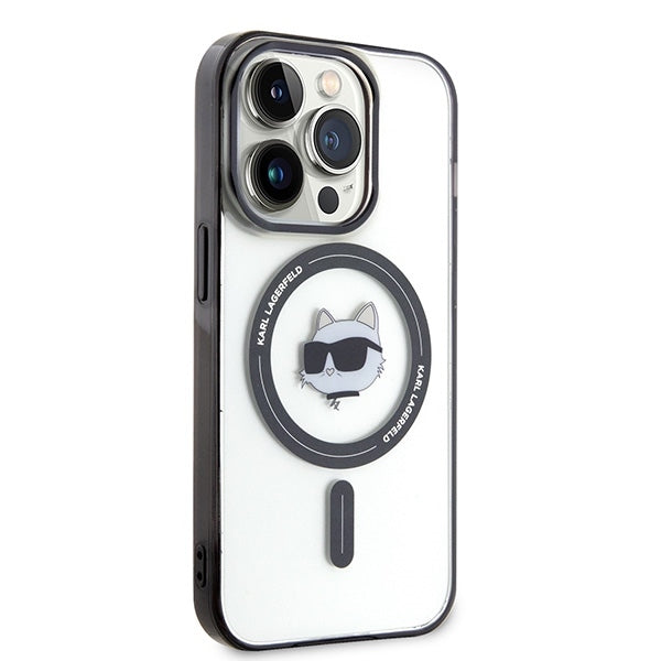 Ovitek MagSafe za Apple iPhone 15 Pro Max, Karl Lagerfeld, IML Choupette's Head, Prozoren