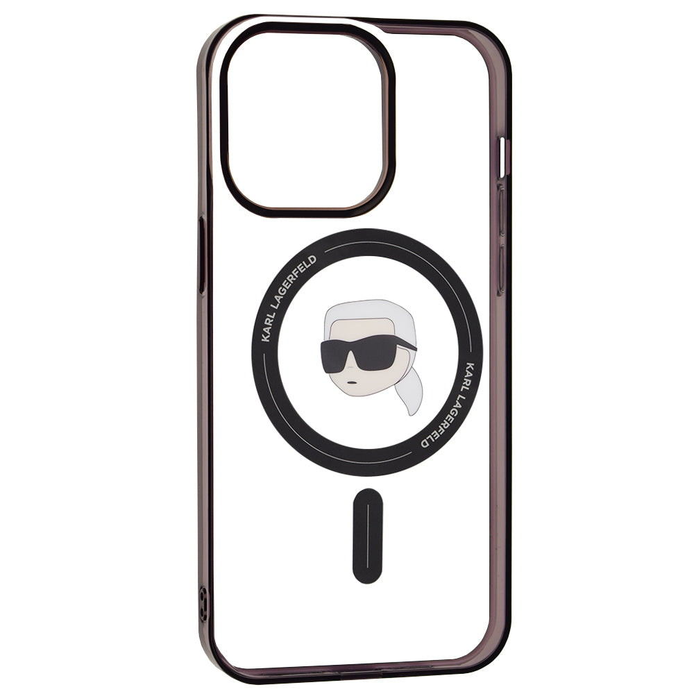 Ovitek MagSafe za Apple iPhone 15 Pro Max, Karl Lagerfeld, IML Karl's Head, Prozoren