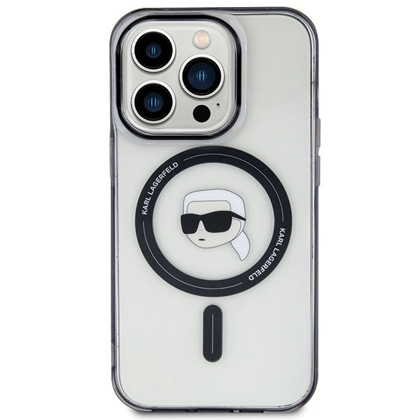 Ovitek MagSafe za Apple iPhone 15 Pro Max, Karl Lagerfeld, IML Karl's Head, Prozoren