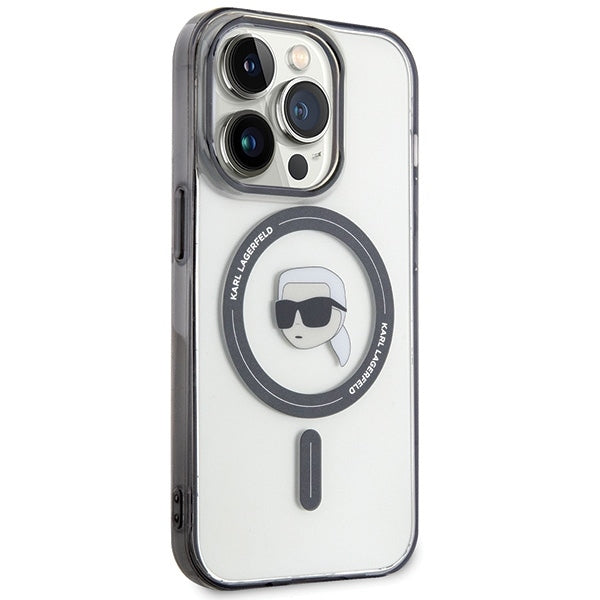 Ovitek MagSafe za Apple iPhone 15 Pro Max, Karl Lagerfeld, IML Karl's Head, Prozoren
