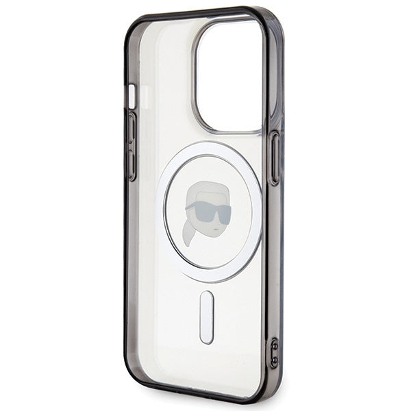 Ovitek MagSafe za Apple iPhone 15 Pro Max, Karl Lagerfeld, IML Karl's Head, Prozoren