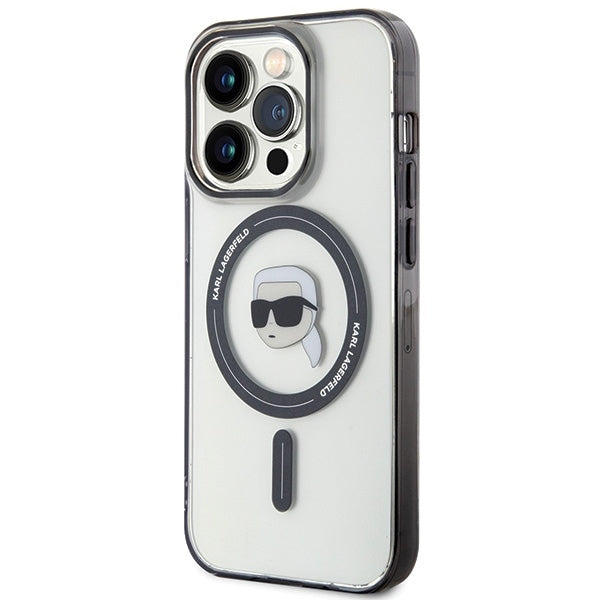 Ovitek MagSafe za Apple iPhone 15 Pro Max, Karl Lagerfeld, IML Karl's Head, Prozoren