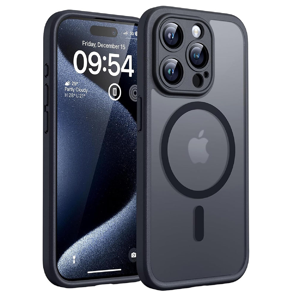 MagSafe ovitek za Apple iPhone 15 Pro Max, Techsuit, PureFrost, mat črn