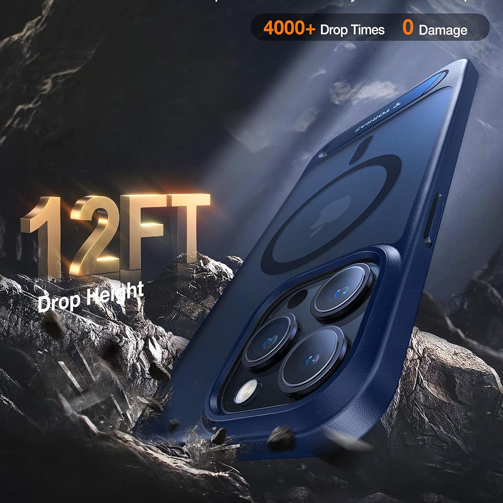 Ovitek MagSafe za Apple iPhone 15 Pro Max, Torras, Pstand, Mornarsko modra