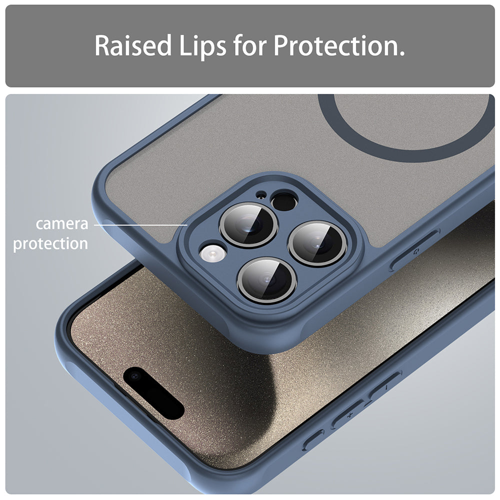 Ovitek MagSafe za Apple iPhone 15 Pro, Techsuit, HaloFrost II, Temno moder