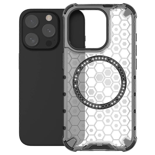 Ovitek MagSafe za Apple iPhone 15 Pro, Techsuit, HoneyComb Shield, Bela