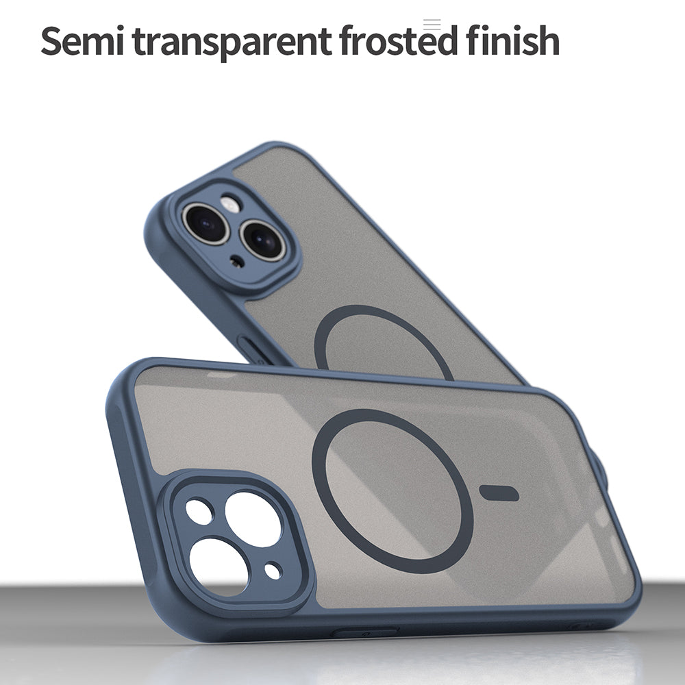 MagSafe ovitek za Apple iPhone 15, Techsuit, HaloFrost II, temno moder
