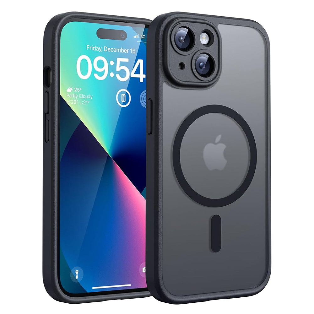 MagSafe ovitek za Apple iPhone 15, Techsuit, PureFrost, mat črn