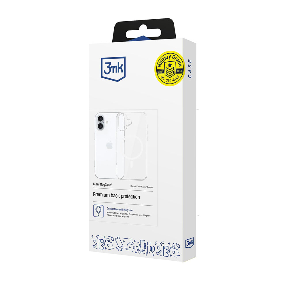 MagSafe ovitek za Apple iPhone 16, 3MK, Clear MagCase, Prozoren