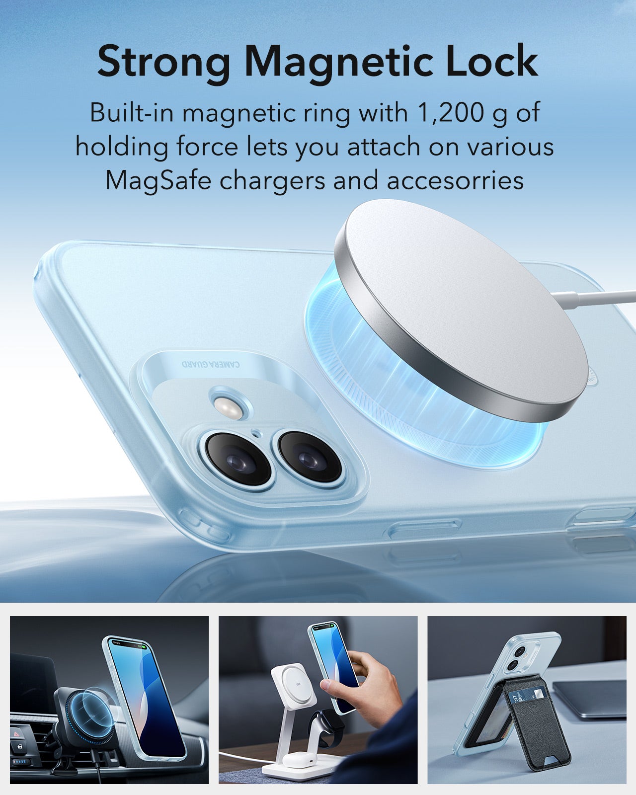 Ovitek MagSafe za Apple iPhone 16, ESR, Zero, Satenasto modra