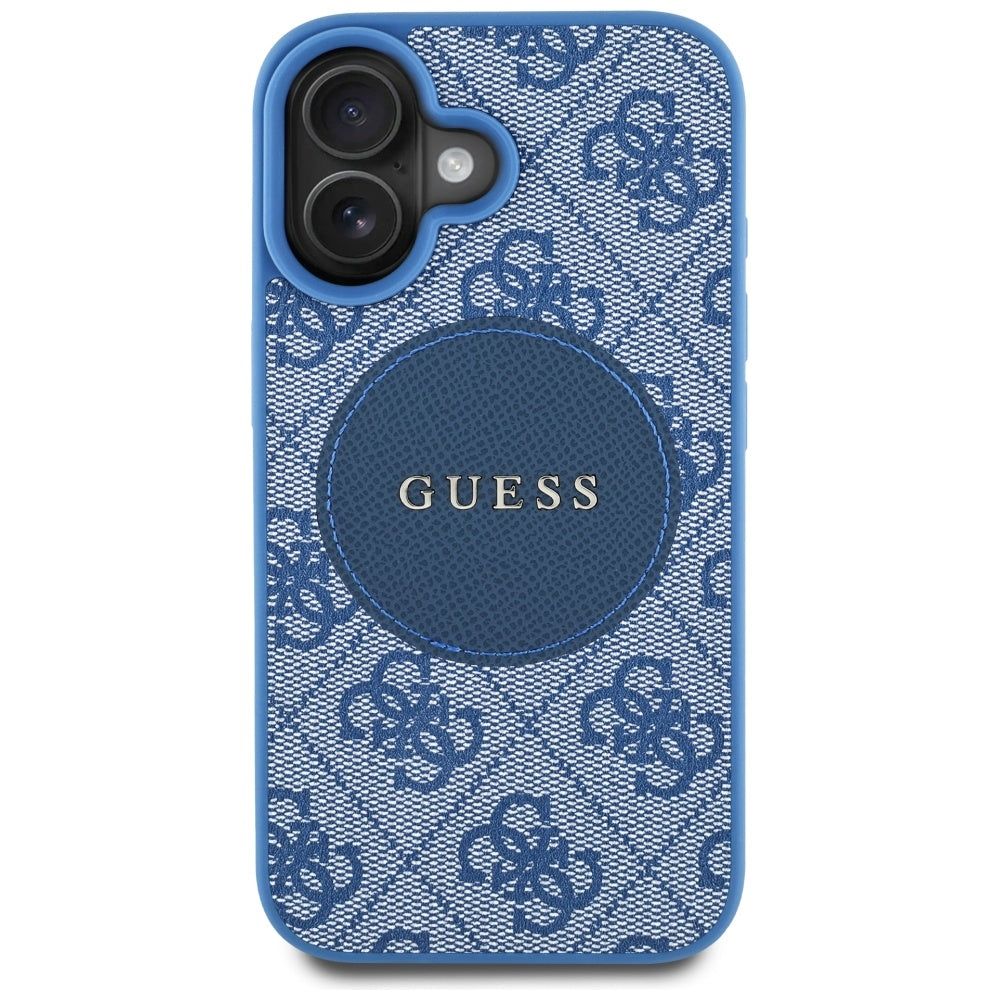 Ovitek MagSafe za Apple iPhone 16, Guess, 4G Circle Classic Logo, Modra