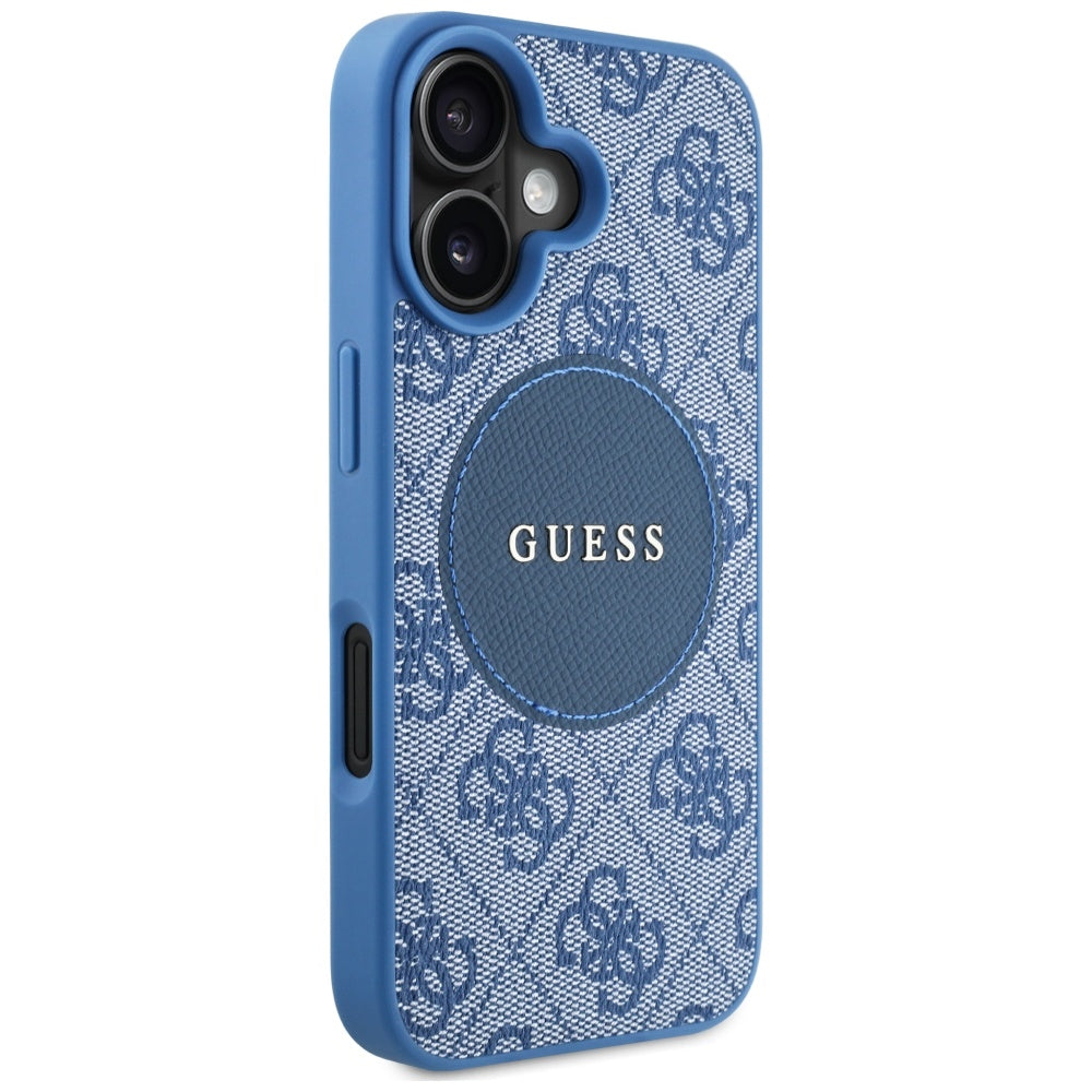 Ovitek MagSafe za Apple iPhone 16, Guess, 4G Circle Classic Logo, Modra