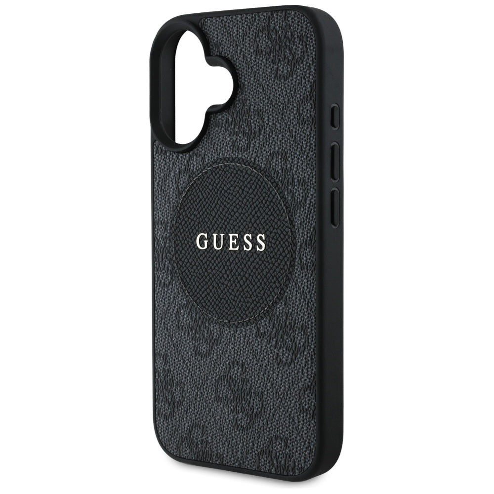MagSafe ovitek za Apple iPhone 16, Guess, 4G Circle Classic Logo, črn