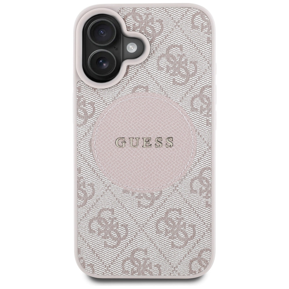 Ovitek MagSafe za Apple iPhone 16, Guess, 4G Circle Classic Logo, Roza
