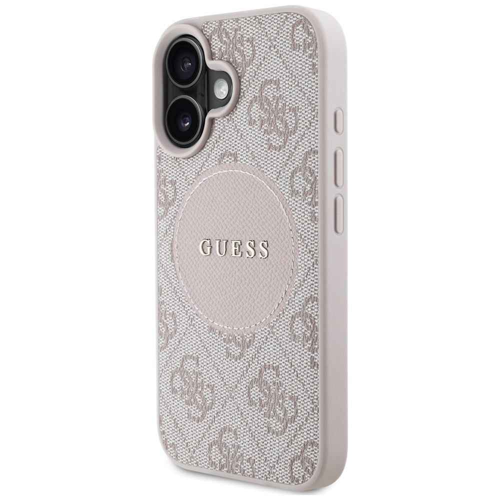 Ovitek MagSafe za Apple iPhone 16, Guess, 4G Circle Classic Logo, Roza