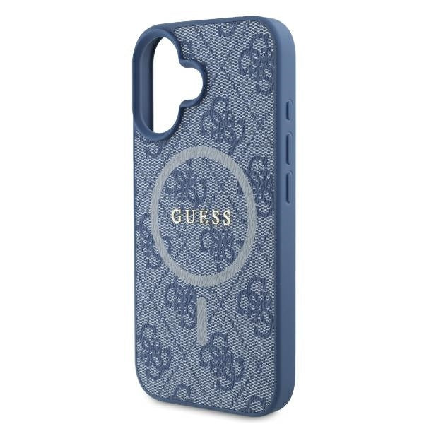 Ovitek MagSafe za Apple iPhone 16, Guess, 4G Ring Classic Logo, Modra