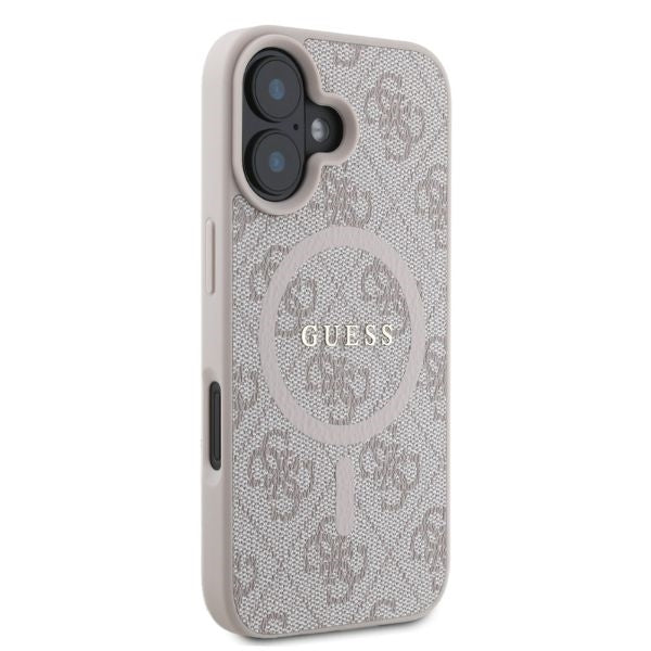 Ovitek MagSafe za Apple iPhone 16, Guess, 4G Ring Classic Logo, Roza