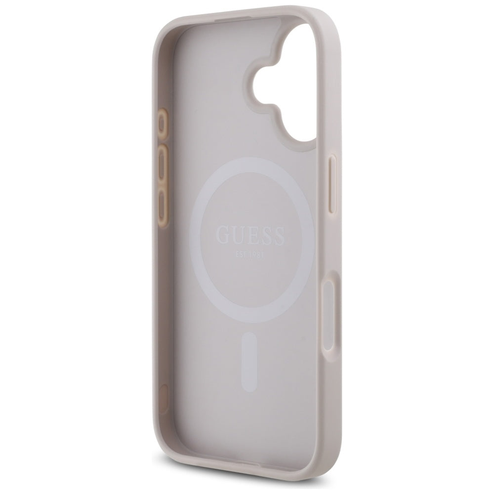 Ovitek MagSafe za Apple iPhone 16, Guess, 4G Small and Classic Logo, Roza