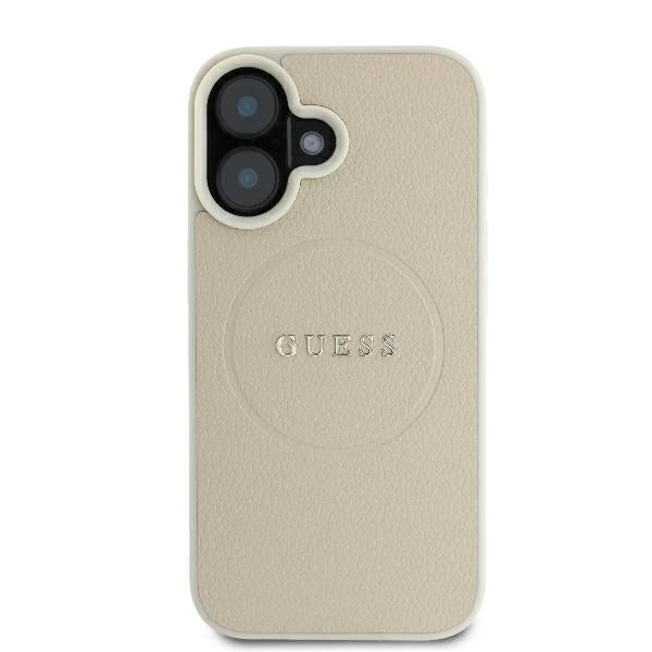 Ovitek MagSafe za Apple iPhone 16, Guess, Grained Gold Ring, Bež