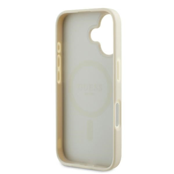 Ovitek MagSafe za Apple iPhone 16, Guess, Grained Gold Ring, Bež