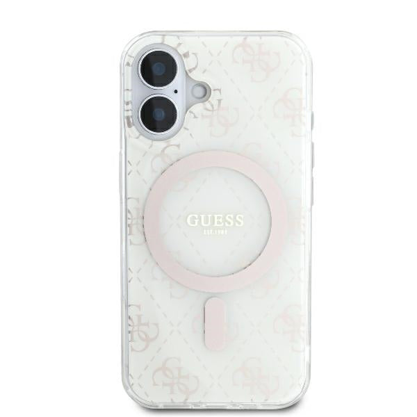 Ovitek MagSafe za Apple iPhone 16, Guess, IML 4G Background, Bela