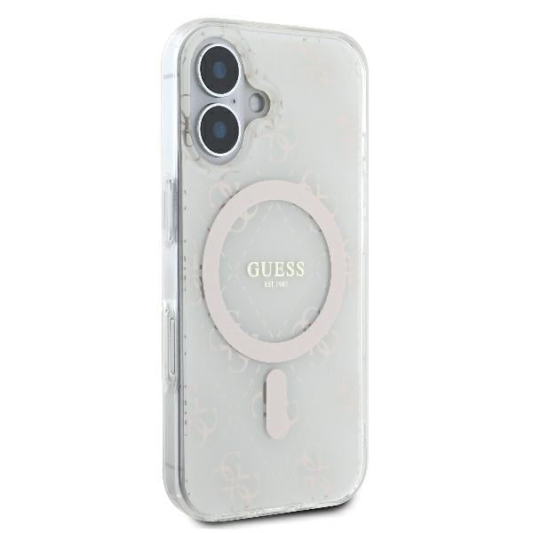 Ovitek MagSafe za Apple iPhone 16, Guess, IML 4G Background, Bela
