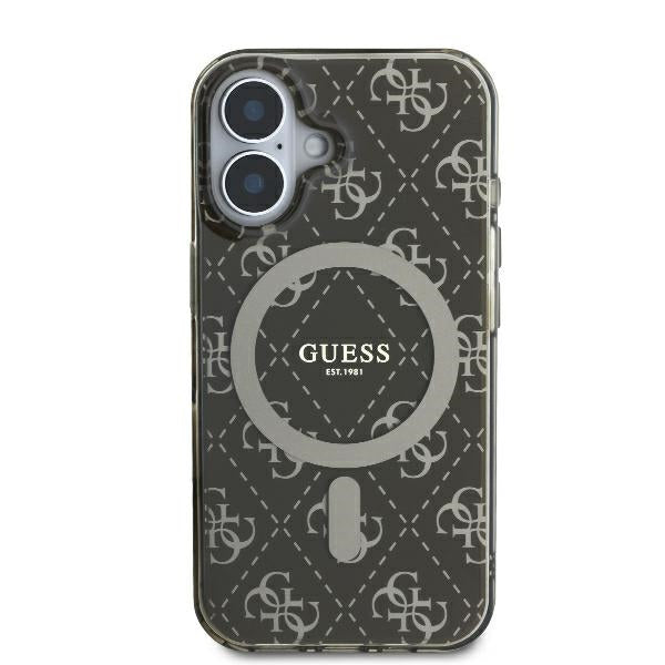 Ovitek MagSafe za Apple iPhone 16, Guess, IML 4G Background, Rjava