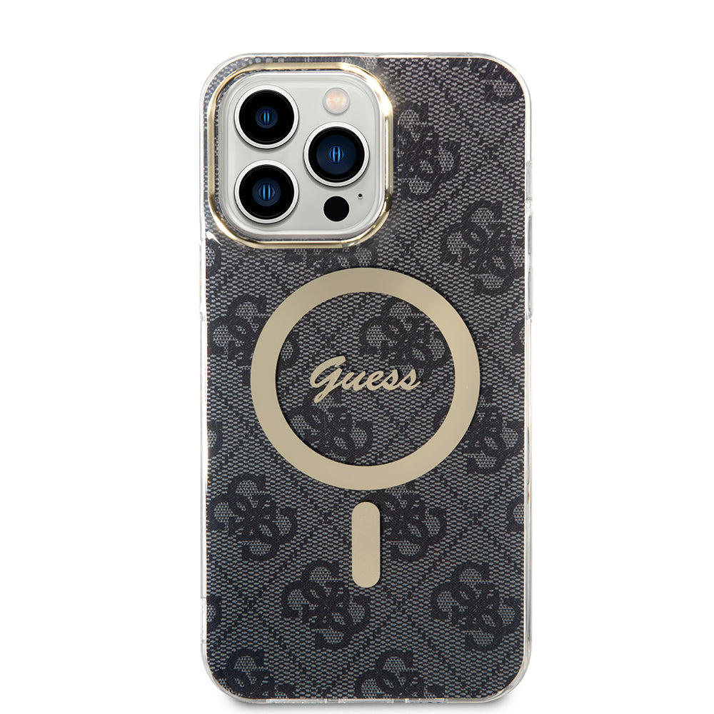 Ovitek MagSafe za Apple iPhone 16, Guess, IML 4G, Črn