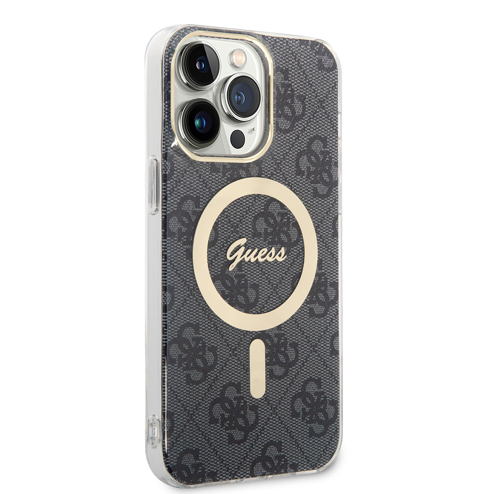 Ovitek MagSafe za Apple iPhone 16, Guess, IML 4G, Črn
