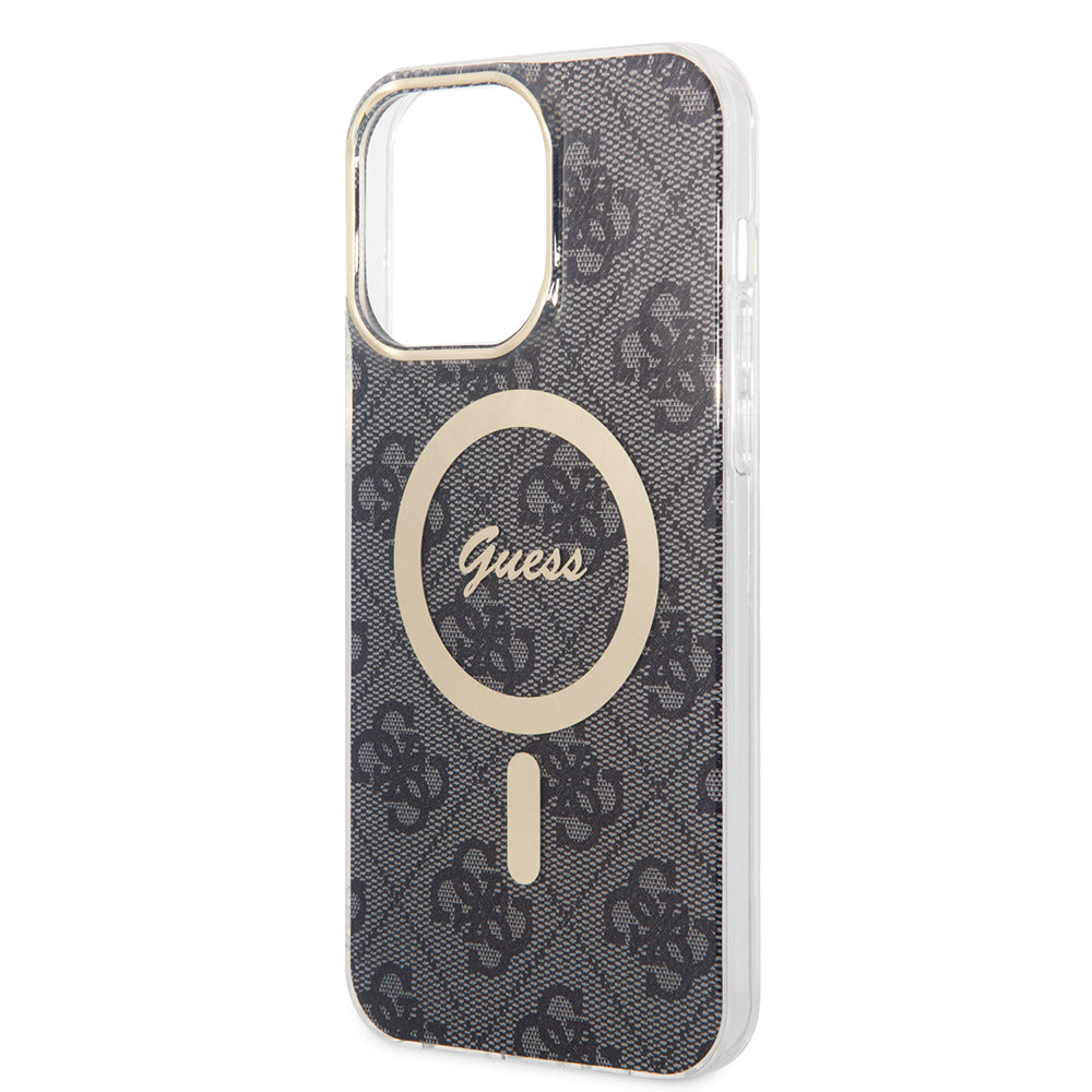 Ovitek MagSafe za Apple iPhone 16, Guess, IML 4G, Črn