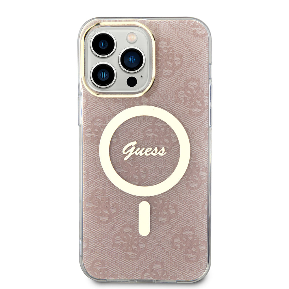 Ovitek MagSafe za Apple iPhone 16, Guess, IML 4G, Roza