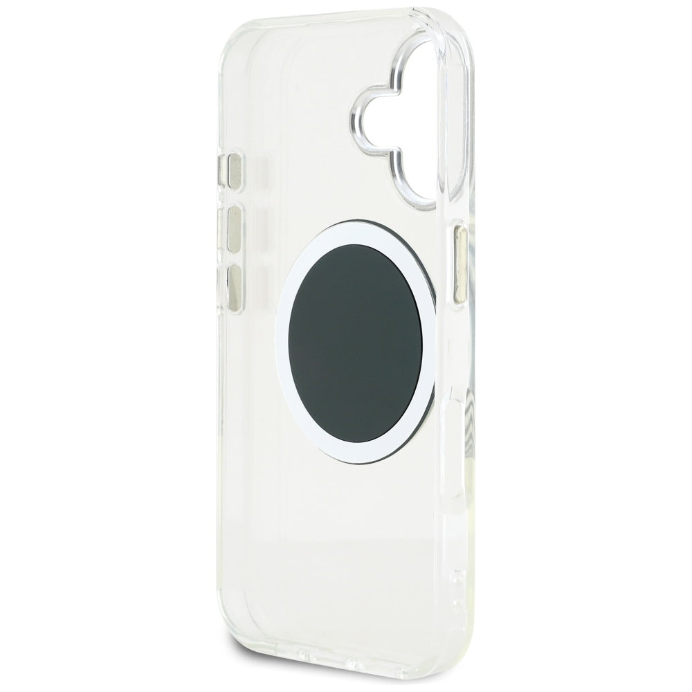 Ovitek MagSafe za Apple iPhone 16, Guess, IML Metal Colored Circle, črn