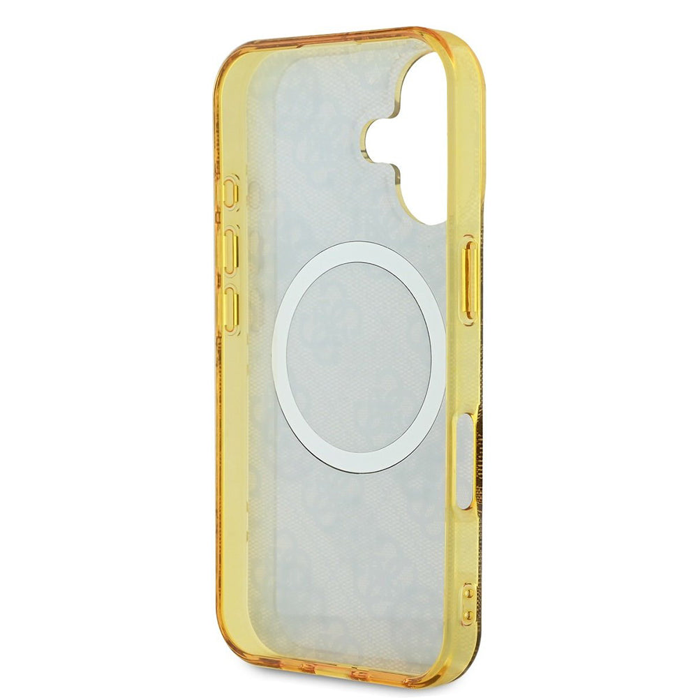 Ovitek MagSafe za Apple iPhone 16, Guess, IML Peony On 4G Background, rjava
