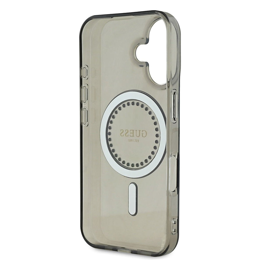Ovitek MagSafe za Apple iPhone 16, Guess, IML Rhinestone, črn