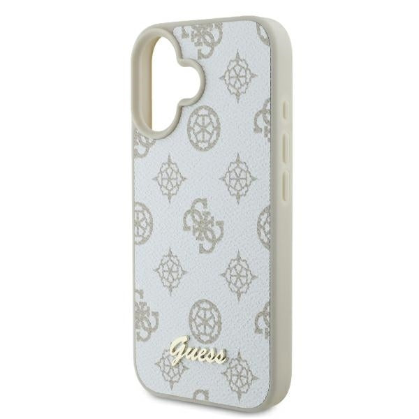 MagSafe ovitek za Apple iPhone 16, Guess, Peony Script, Bela