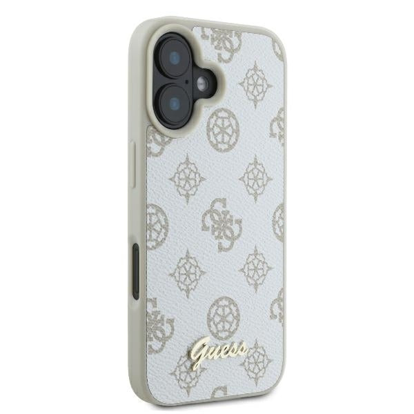 MagSafe ovitek za Apple iPhone 16, Guess, Peony Script, Bela