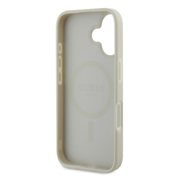 MagSafe ovitek za Apple iPhone 16, Guess, Peony Script, Bela
