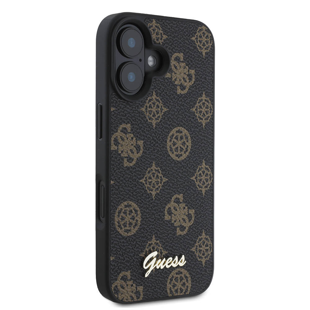 MagSafe ovitek za Apple iPhone 16, Guess, Peony Script, črn
