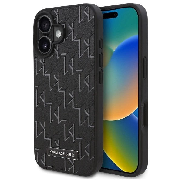 MagSafe Case for Apple iPhone 16, Karl Lagerfeld, Hot Stamp, Black