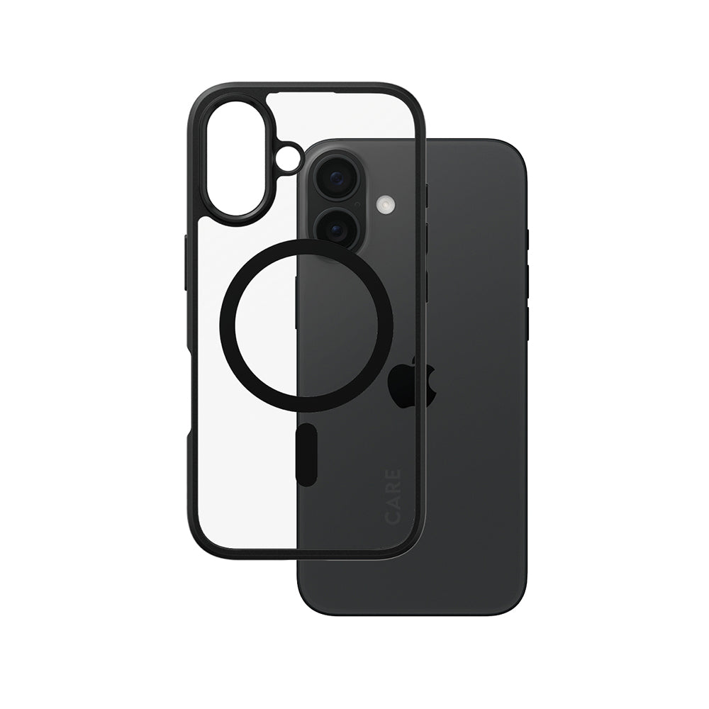 Ovitek MagSafe za Apple iPhone 16, PanzerGlass, Care Urban Combat, Prozorno Črn
