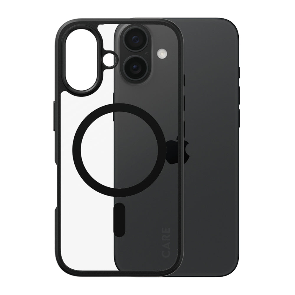 Ovitek MagSafe za Apple iPhone 16, PanzerGlass, Care Urban Combat, Prozorno Črn