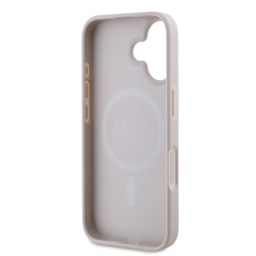MagSafe ovitek za Apple iPhone 16 Plus, Guess, 4G Printed Stripes, Roza