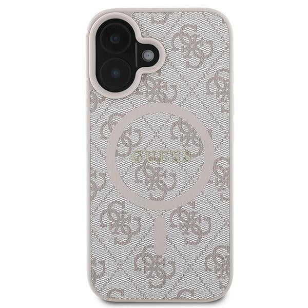 Ovitek MagSafe za Apple iPhone 16 Plus, Guess, 4G Ring Classic Logo, Roza