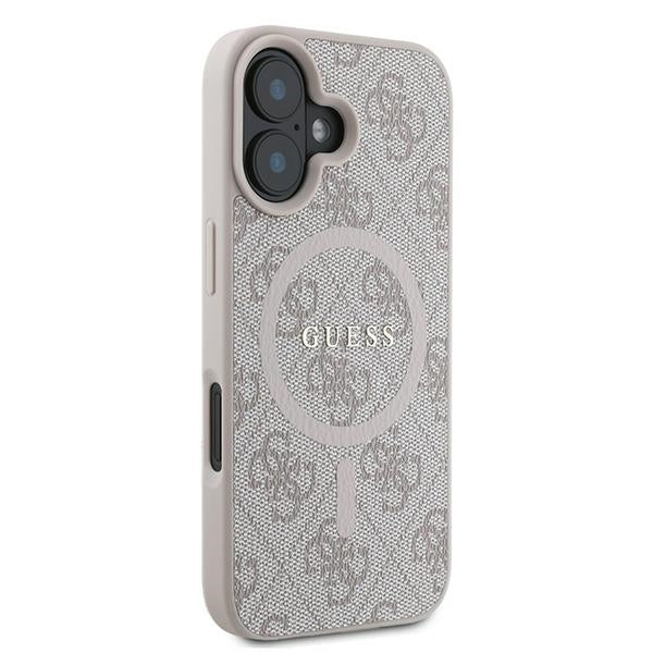 Ovitek MagSafe za Apple iPhone 16 Plus, Guess, 4G Ring Classic Logo, Roza