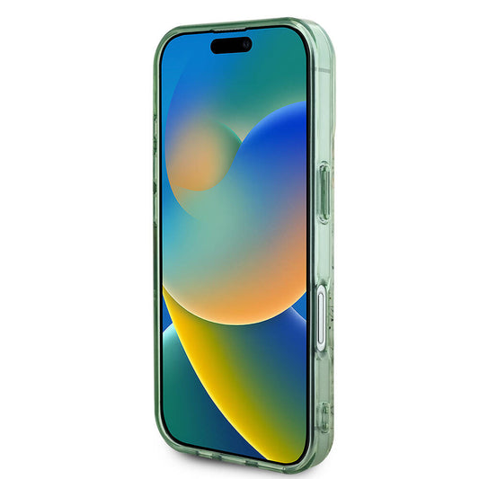 Ovitek MagSafe za Apple iPhone 16 Plus, Guess, IML Flower & Tonal Circle, zelen