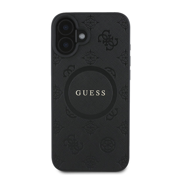 Ovitek MagSafe za Apple iPhone 16 Plus, Guess, Saffiano Peony Classic Logo, Roza