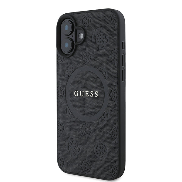 Ovitek MagSafe za Apple iPhone 16 Plus, Guess, Saffiano Peony Classic Logo, Roza