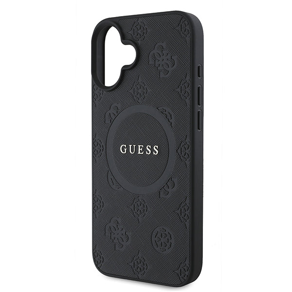Ovitek MagSafe za Apple iPhone 16 Plus, Guess, Saffiano Peony Classic Logo, Roza